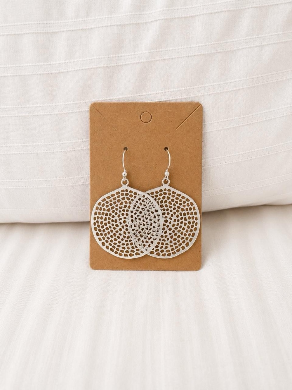 Silver Filigree Round Drop Earrings - Women Accessories